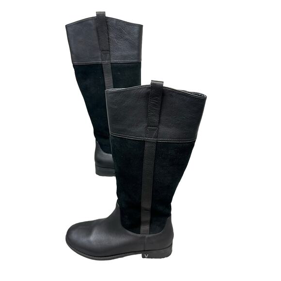 Vionic Downing Knee High Boots Black Leather Suede Zip Size 6 Women - Picture 4 of 8
